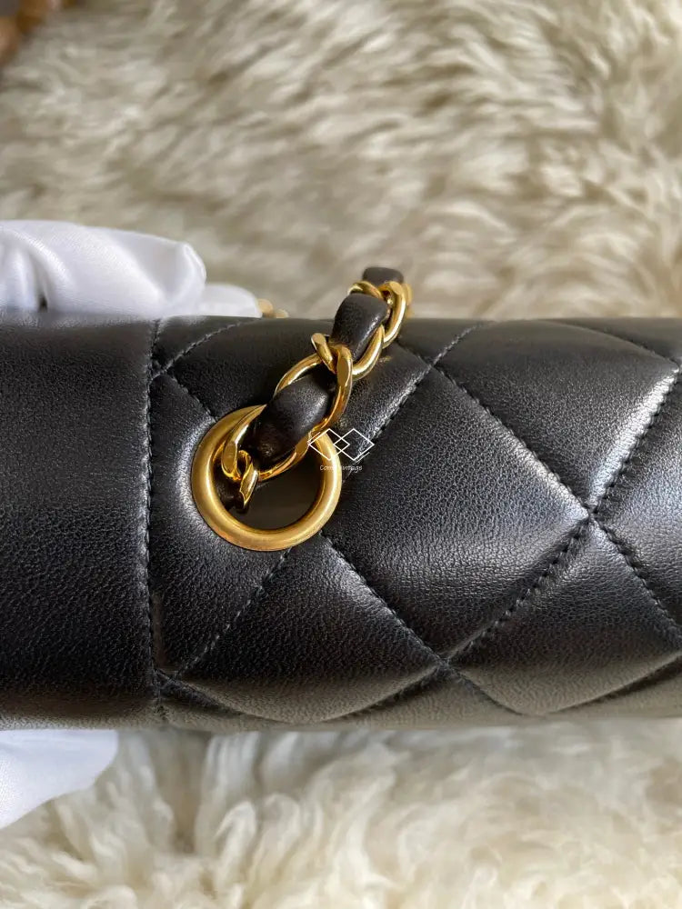 Black Interior! Chanel Diana Quilted Lambskin Small With 24K-Plated Gold Hardware