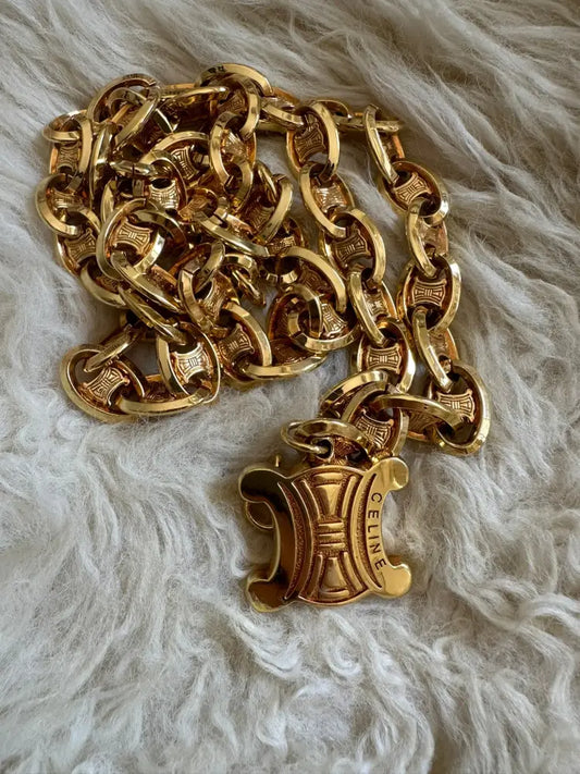 Celine Vintage Triomphe Chain Belt
