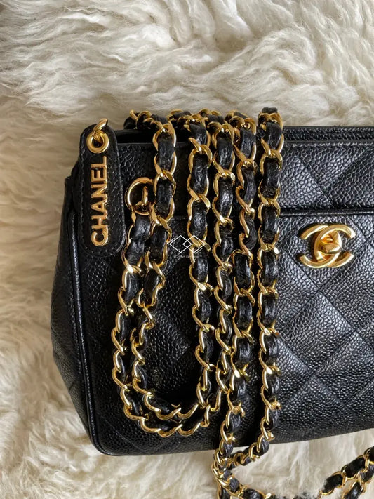 Chanel Black Caviar Cc Turnlock Crossbody Bag 24K Gold Hardware - Rare