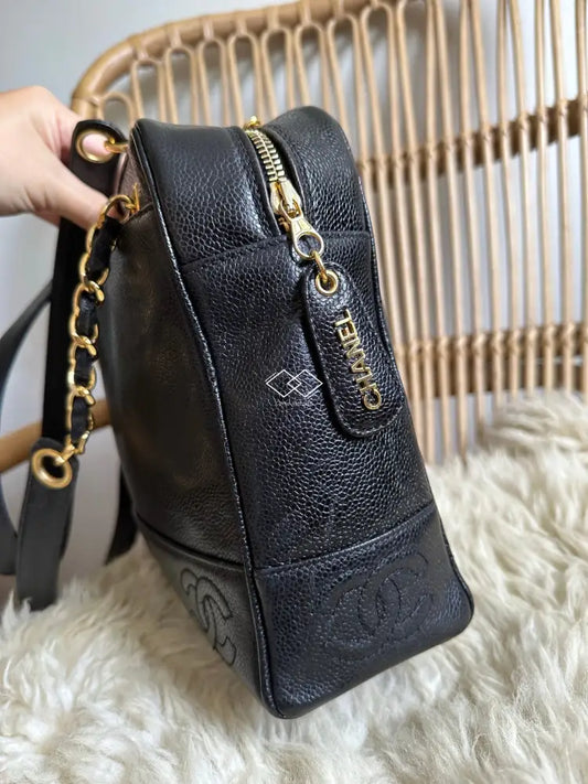 Chanel Black Caviar Triple Cc Tote