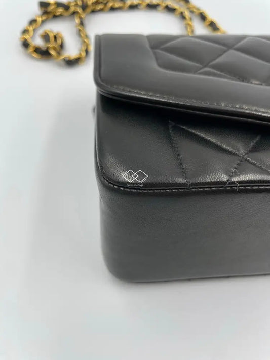 Chanel Black Diana Quilted Lambskin Small With Gold Hardware