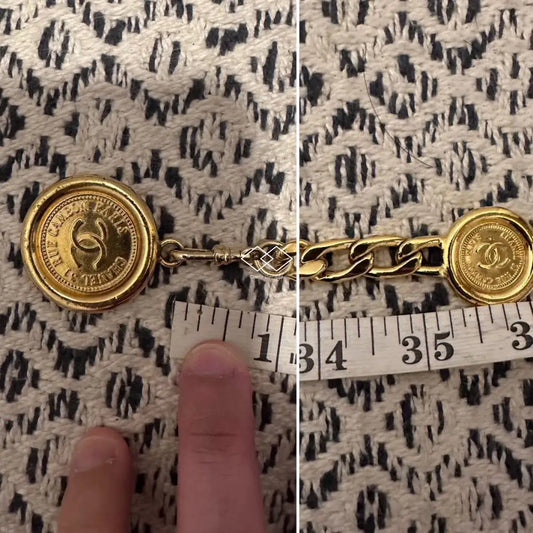 Chanel Gold Chain Belt With Double Medallion
