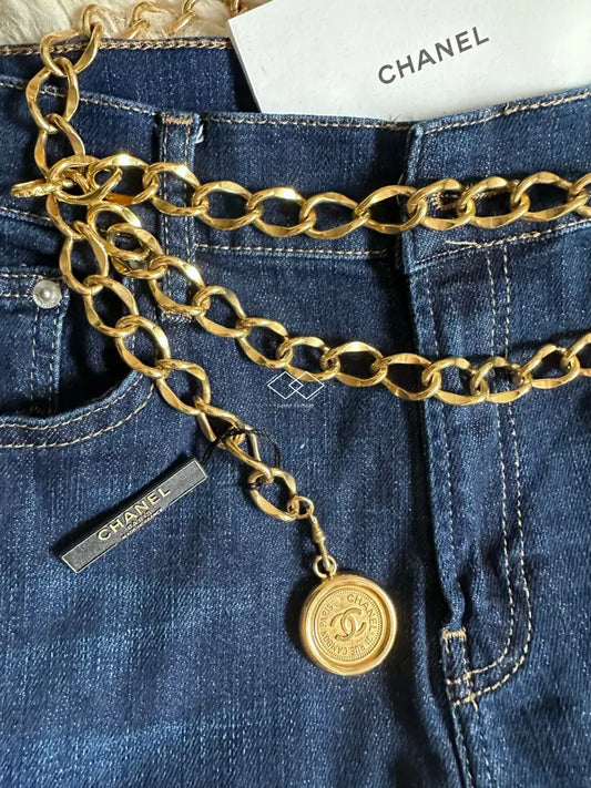 Chanel Gold Chain Double Belt With Medallion 1994