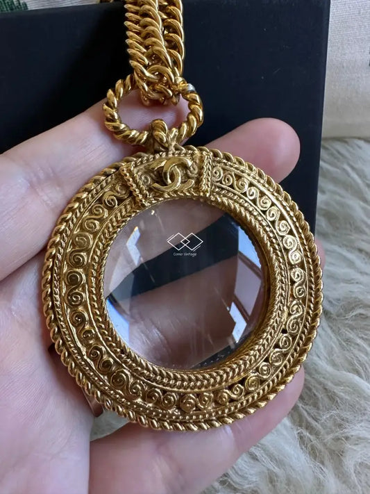 Chanel Vintage Magnifying Glass Pendant Necklace - Collectors Item