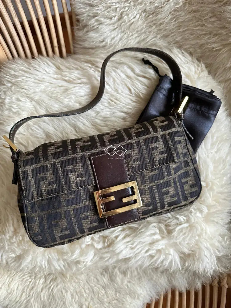 Fendi Classic Zucca Baguette Ghw