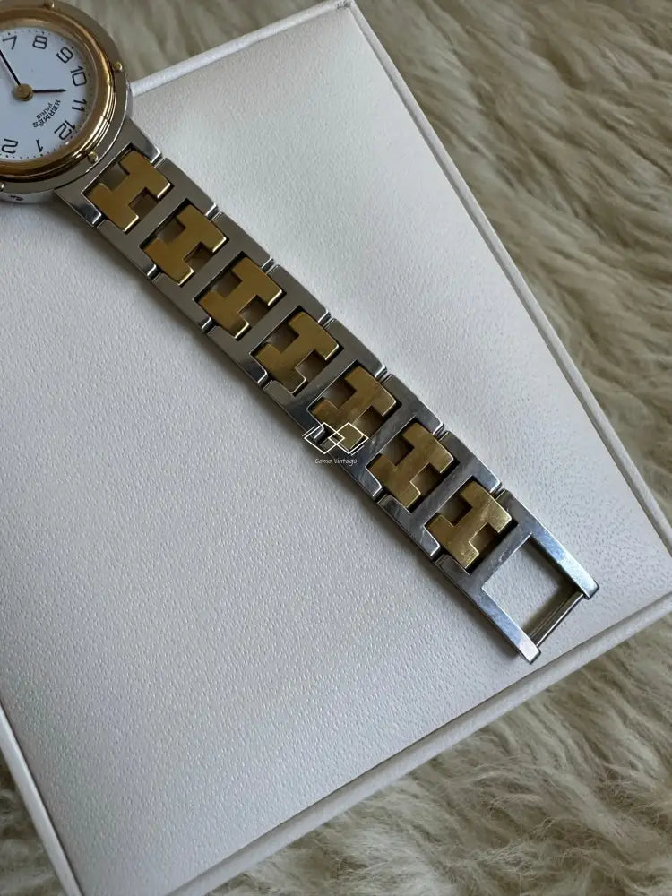 Hermes Clipper Duo Tone Ladies Watch With Date