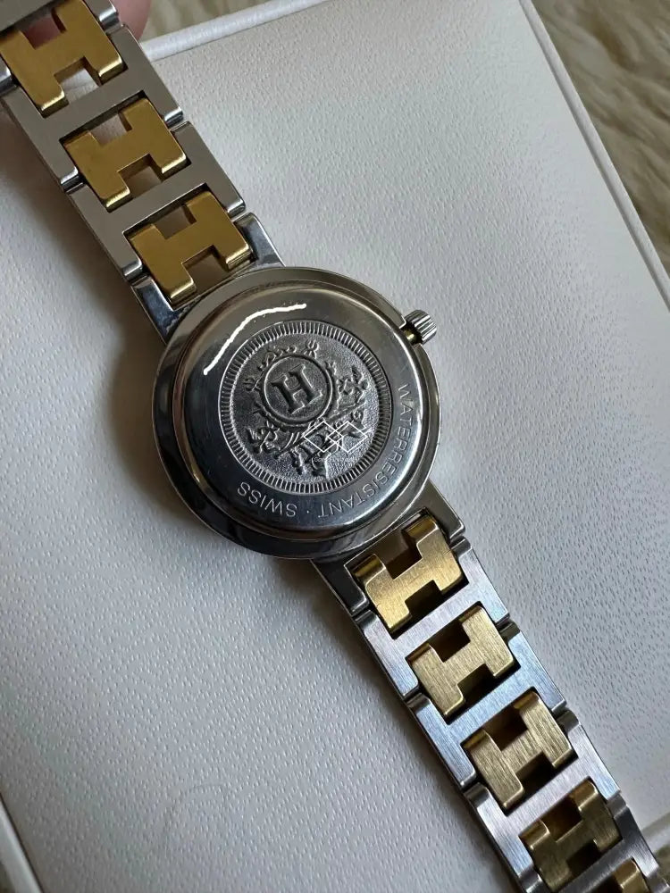 Hermes Clipper Duo Tone Ladies Watch With Date
