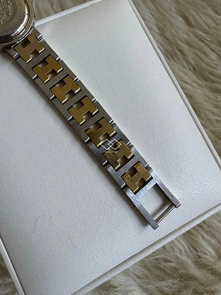 Hermes Clipper Duo Tone Ladies Watch With Date