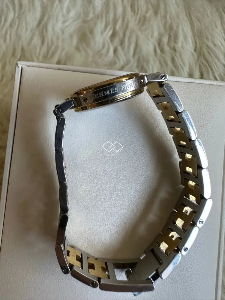Hermes Clipper Duo Tone Ladies Watch With Date