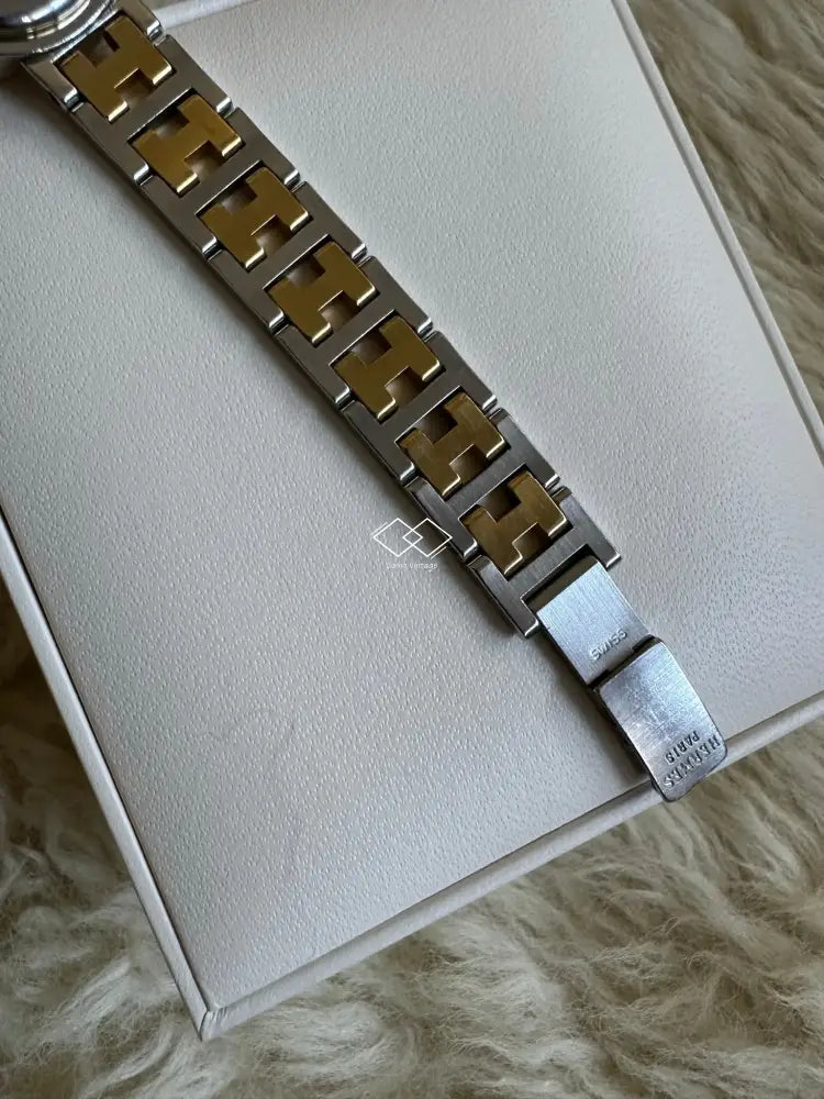 Hermes Clipper Duo Tone Ladies Watch With Date