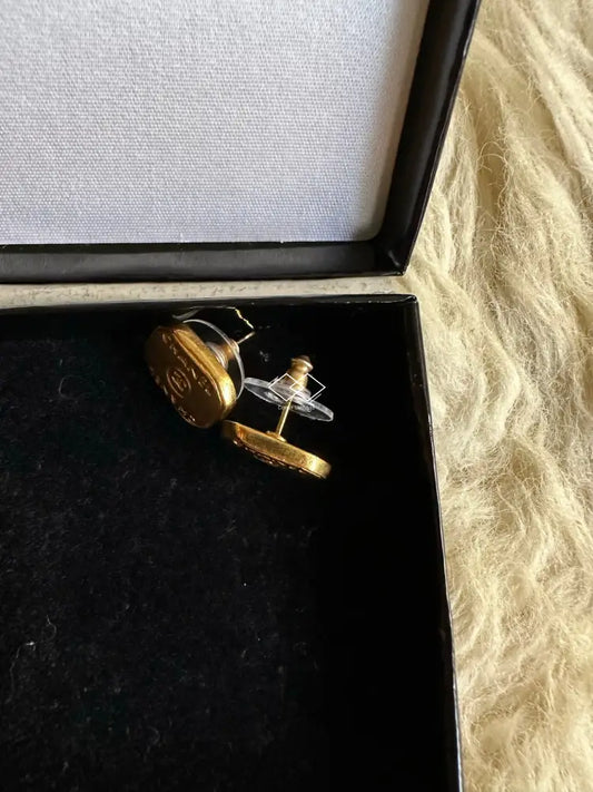 Vintage Chanel 24K Gold Stud Earring