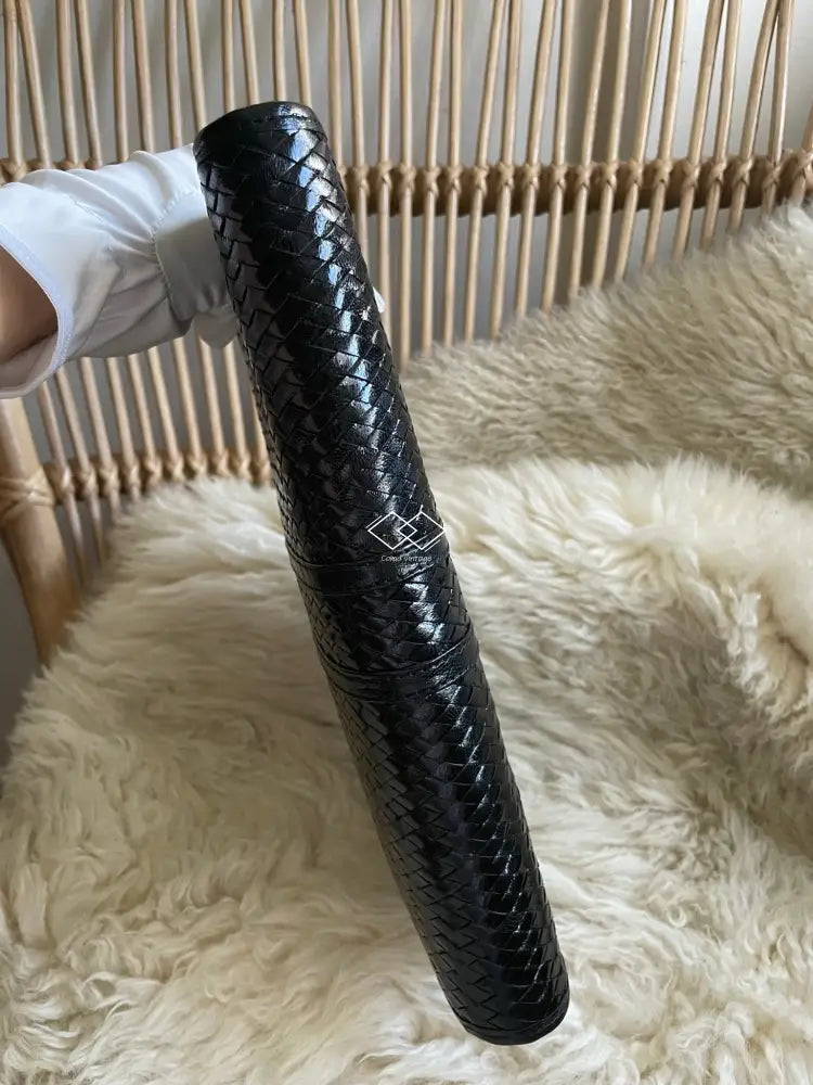 Ysl Black Weaved Shiny Leather Envelope Clutch