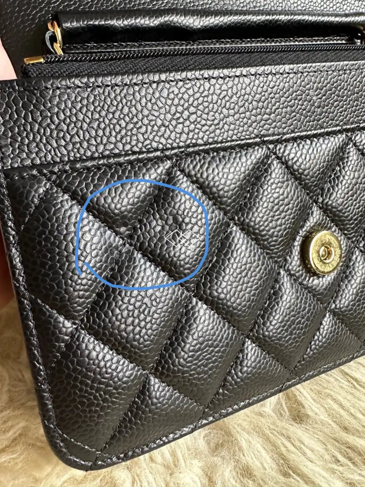 2022 Chanel Black Caviar Wallet-On-Chain Gold Hardware Full Set