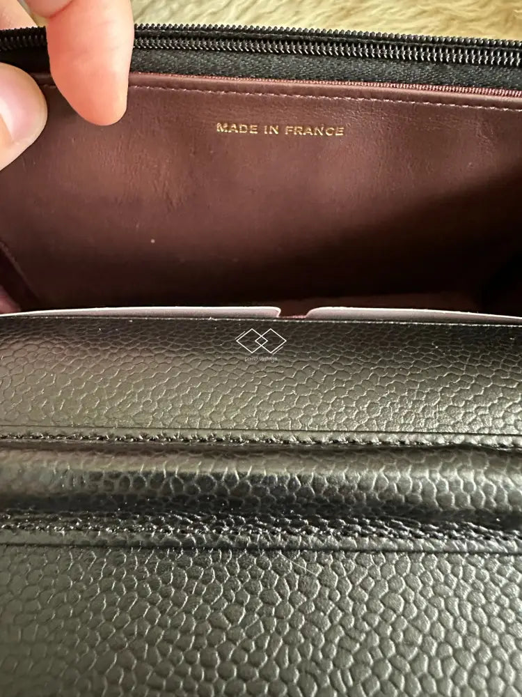 2022 Chanel Black Caviar Wallet-On-Chain Gold Hardware Full Set