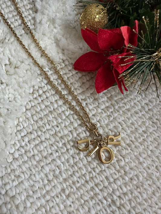 Christian Dior "Dior" Charm Vintage Necklace