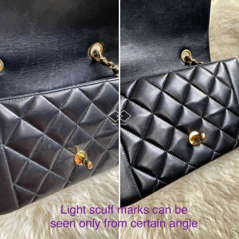 Black Interior! Chanel Black Diana Quilted Lambskin Small with 24k-pla –  como-vintage