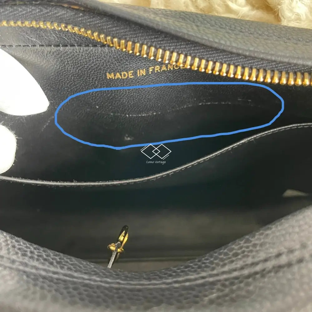 Chanel Black Caviar Knotted Double Chain Cross Body Camera Bag 24K Gold Hardware