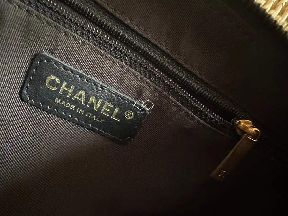 Chanel Black Caviar Quilted Pochette Shoulder Bag