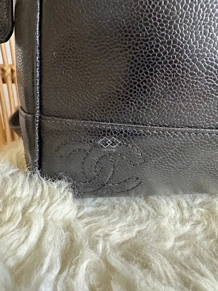 Chanel Black Caviar Triple Cc Tote