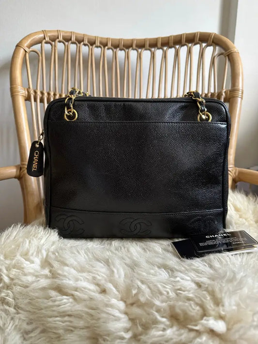 Chanel Black Caviar Triple Cc Tote