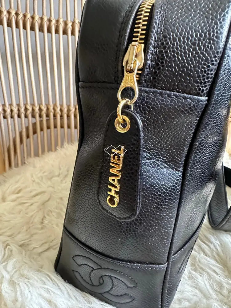 Chanel Black Caviar Triple Cc Tote