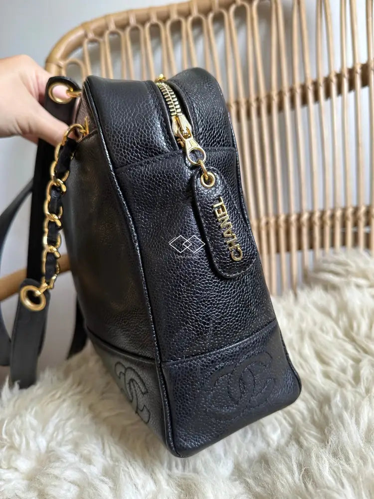 Chanel Black Caviar Triple Cc Tote