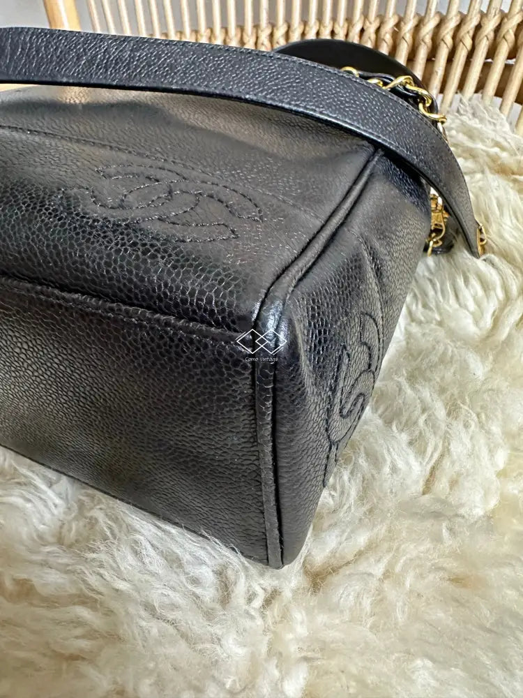 Chanel Black Caviar Triple Cc Tote