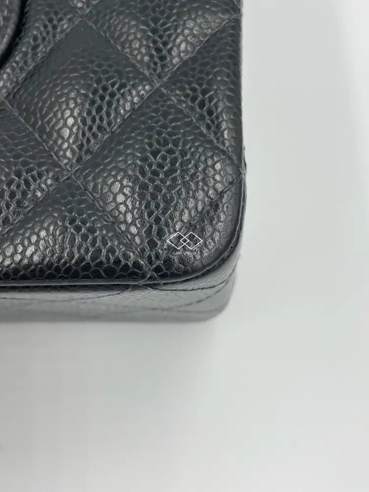 CHANEL Caviar Quilted Medium Double Flap Black 1289087