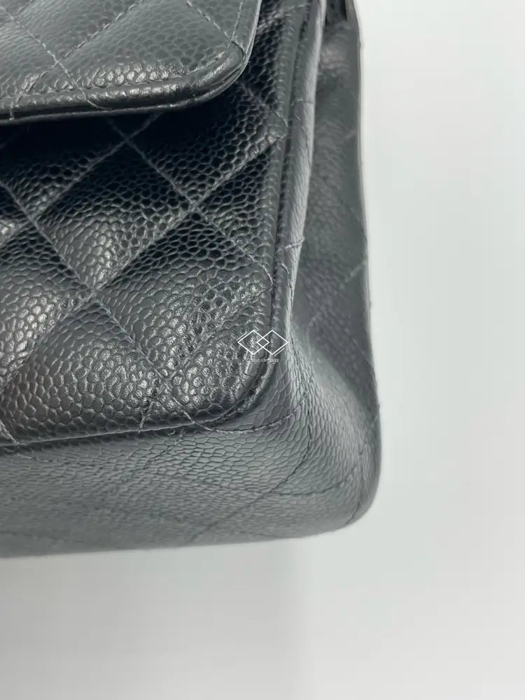 Chanel Black Classic Double Flap Caviar Medium Gold Hardware