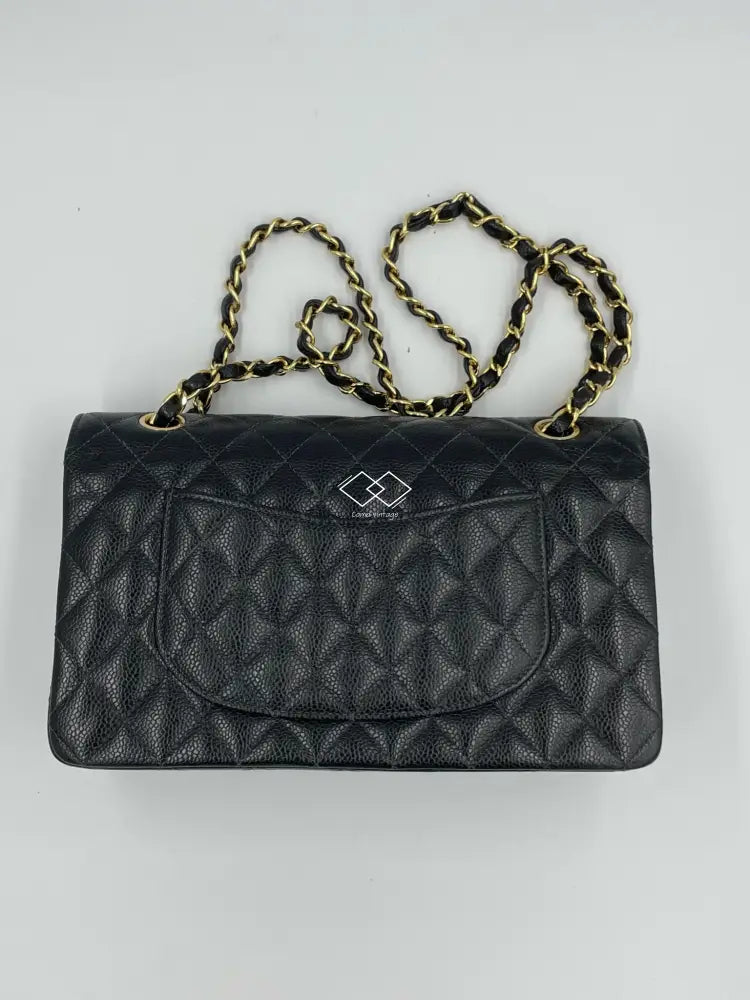Chanel Black Classic Double Flap Caviar Medium Gold Hardware – como-vintage
