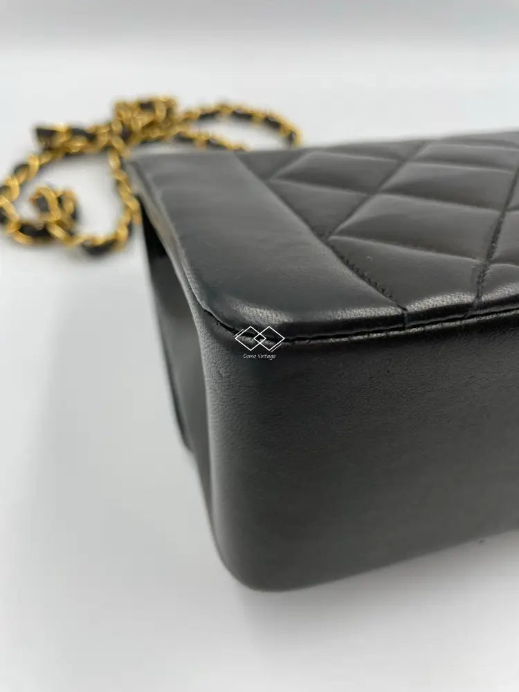 Chanel Black Diana Quilted Lambskin Small With Gold Hardware