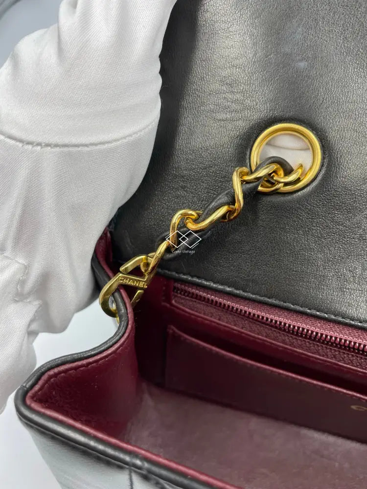 Chanel Black Diana Quilted Lambskin Small With Gold Hardware
