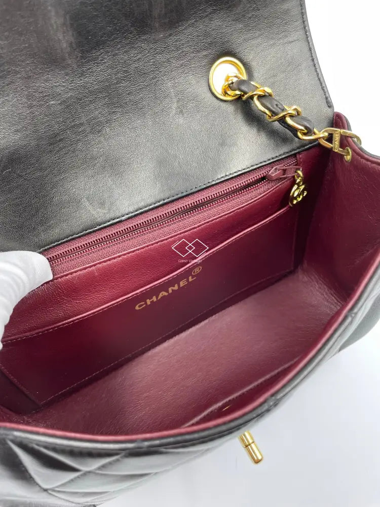 Chanel Black Diana Quilted Lambskin Small With Gold Hardware