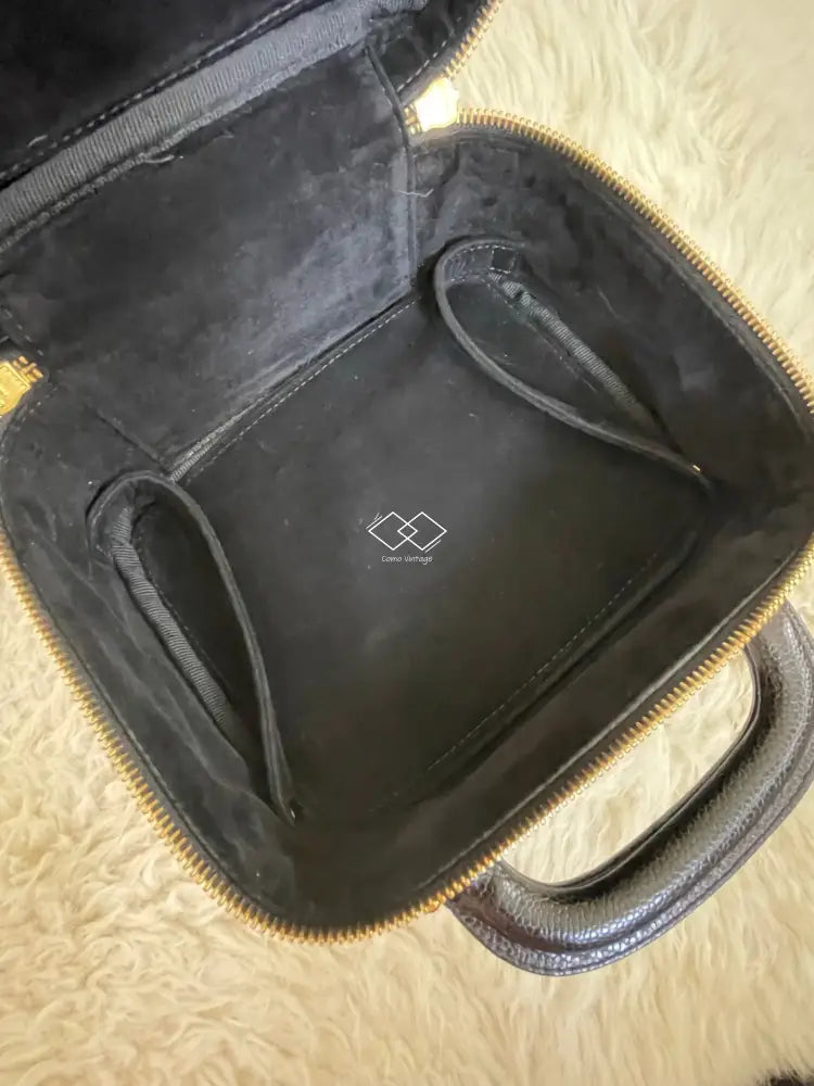 Chanel Black Vanity Case Caviar Gold Hardware