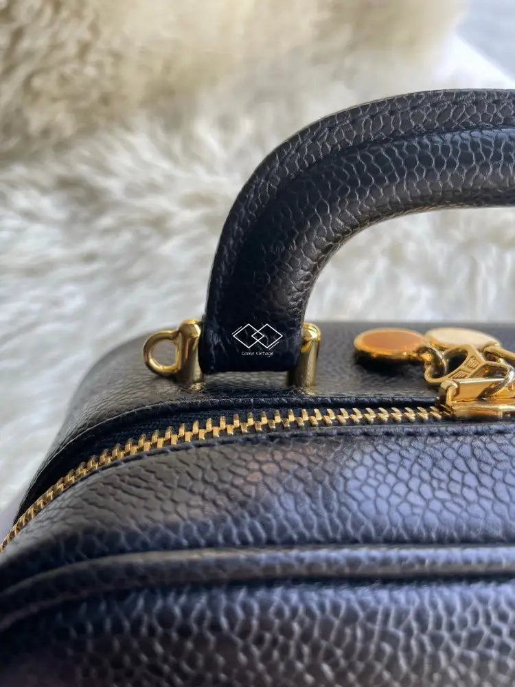 Chanel Black Vanity Case Caviar Gold Hardware