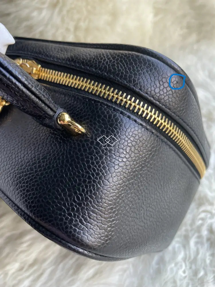 Chanel Black Vanity Case Caviar Gold Hardware