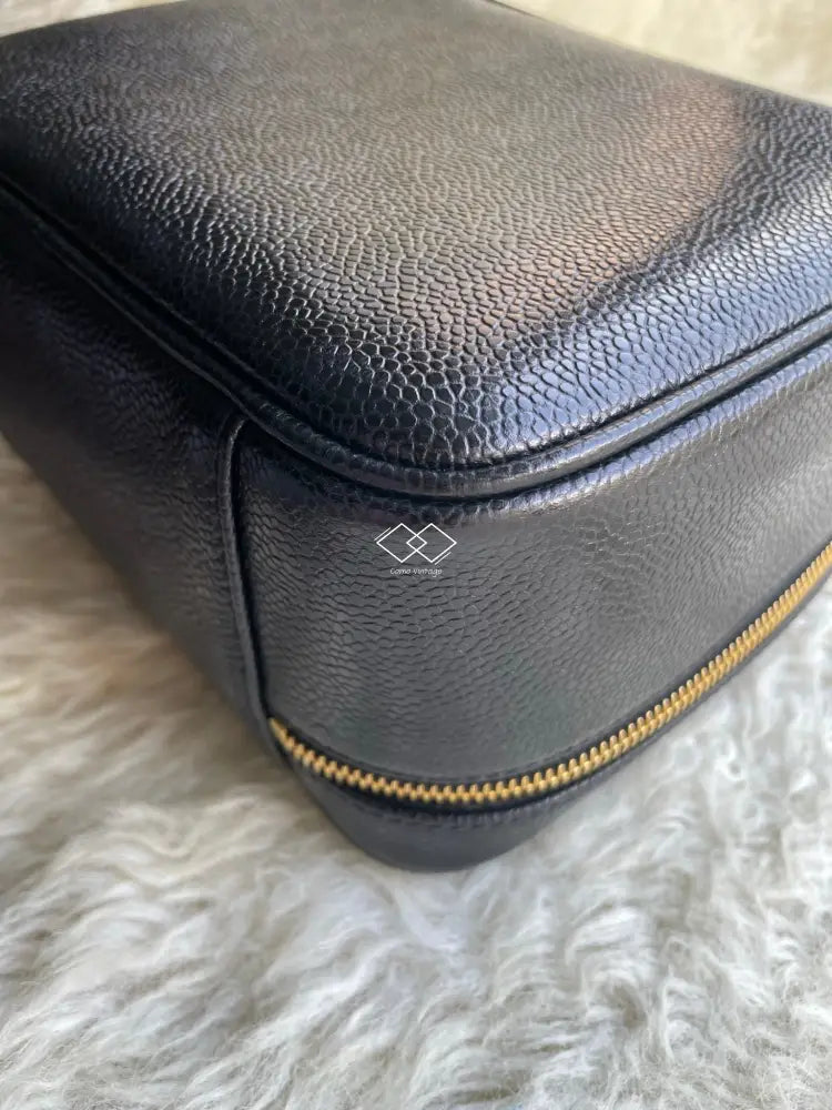 Chanel Black Vanity Case Caviar Gold Hardware