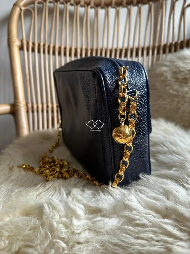 Chanel Deep Blue Caviar Camera Bag with 24K Bijoux Gold Hardware – como- vintage