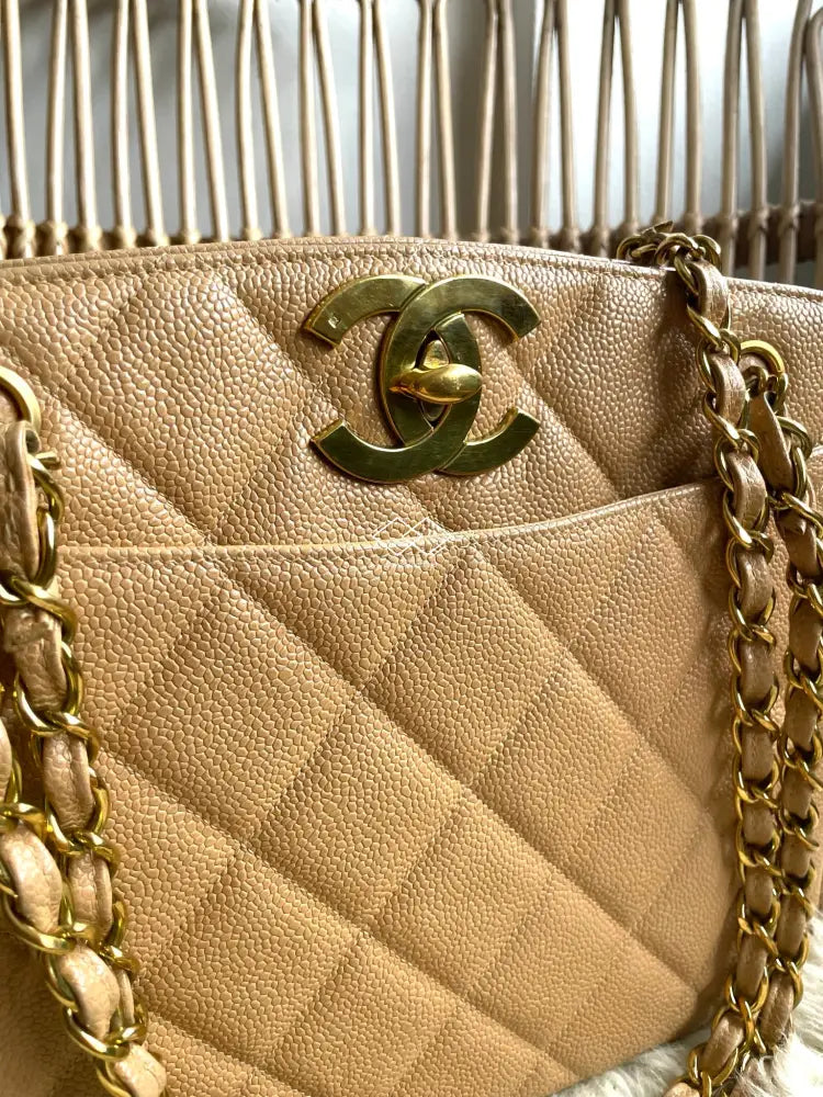Chanel Vintage Grand Shopping Tote With Gold Hardware - Designer  Collectibles Australia