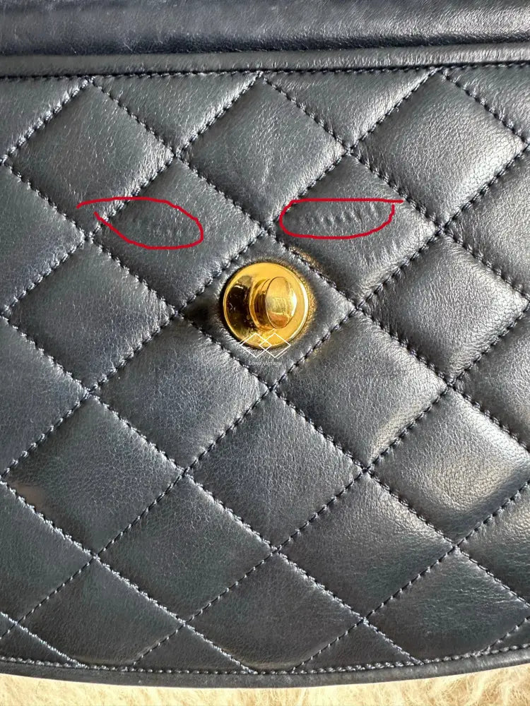 Chanel Navy Blue Quilted Lambskin Crossbody / Clutch Paris Limited Lock Design