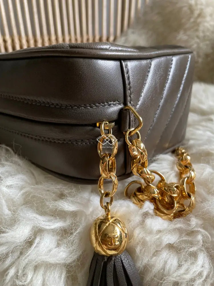 Chanel Olive Green Lambskin Camera Bag 24K Gold Bijoux