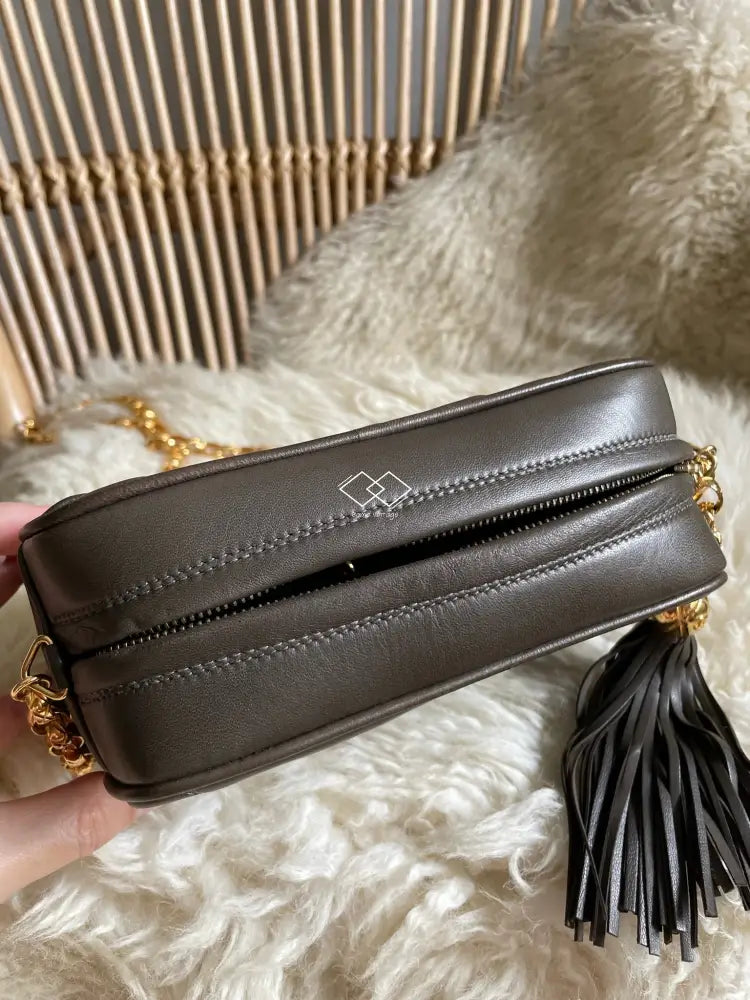 Chanel Olive Green Lambskin Camera Bag 24K Gold Bijoux