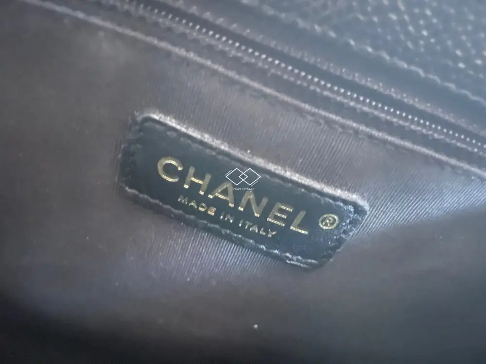 Chanel Pst Black Caviar Tote Gold Hardware - Full Set