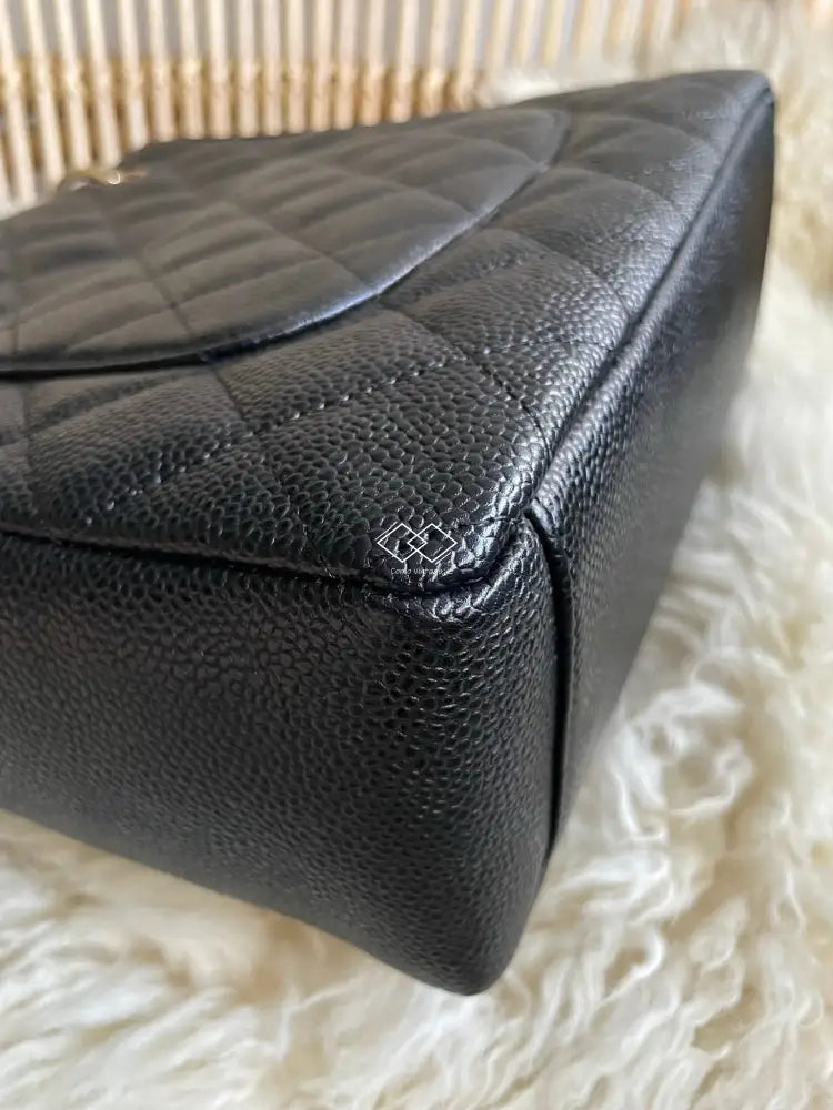 Chanel Pst Black Caviar Tote Gold Hardware - Full Set