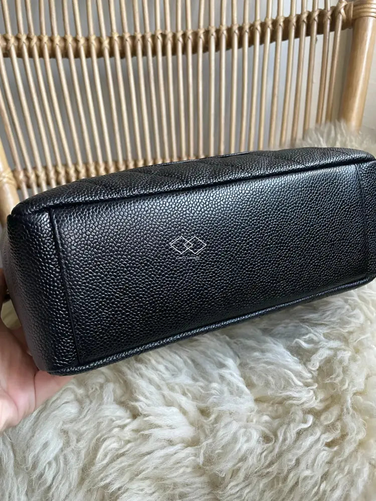 Chanel Pst Black Caviar Tote Gold Hardware - Full Set