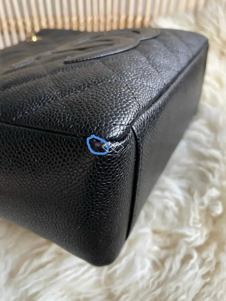 Chanel Pst Black Caviar Tote Gold Hardware - Full Set