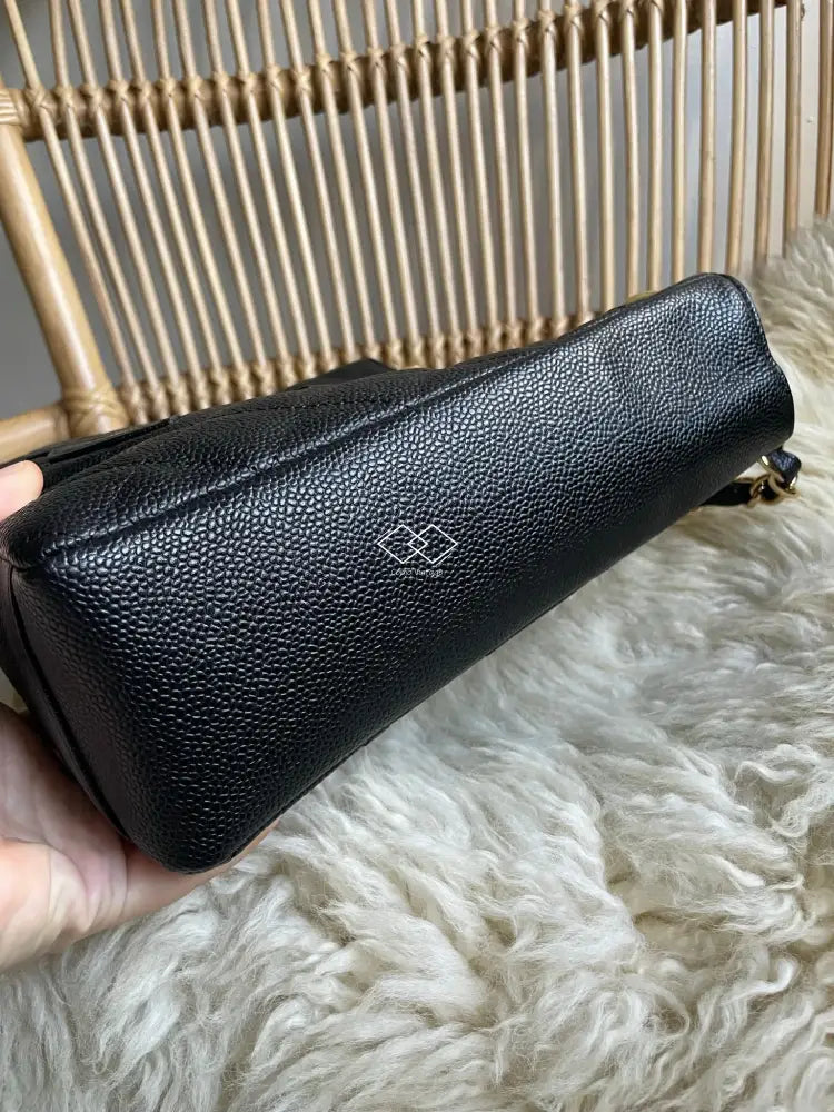 Chanel Pst Black Caviar Tote Gold Hardware - Full Set