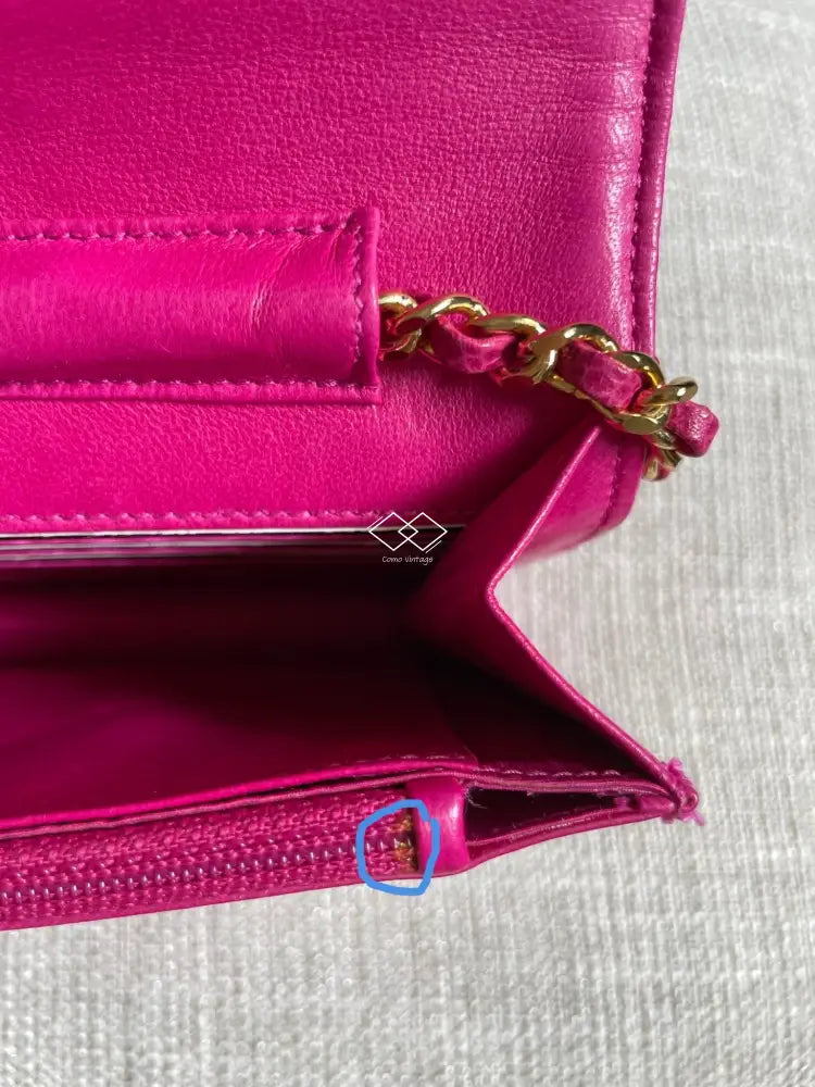 Chanel Speckled Fuchsia Caviar Wallet On Chain (Woc) 24Kghw