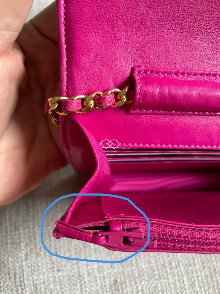Chanel Speckled Fuchsia Caviar Wallet On Chain (Woc) 24Kghw