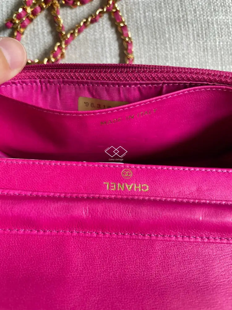Chanel Speckled Fuchsia Caviar Wallet On Chain (Woc) 24Kghw